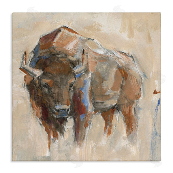 stupell industries Ethan Harper | Bison Portrait Country Wildlife Painting Wall Art