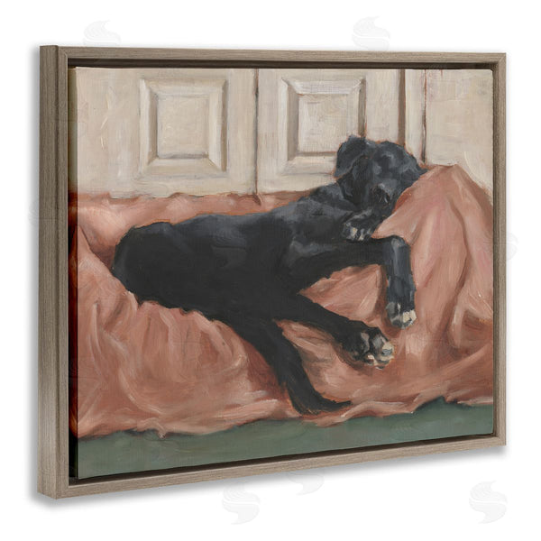 Stupell Industries Ethan Harper | Black Lab Dozing Off