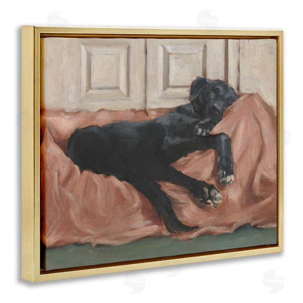 Stupell Industries Ethan Harper | Black Lab Dozing Off