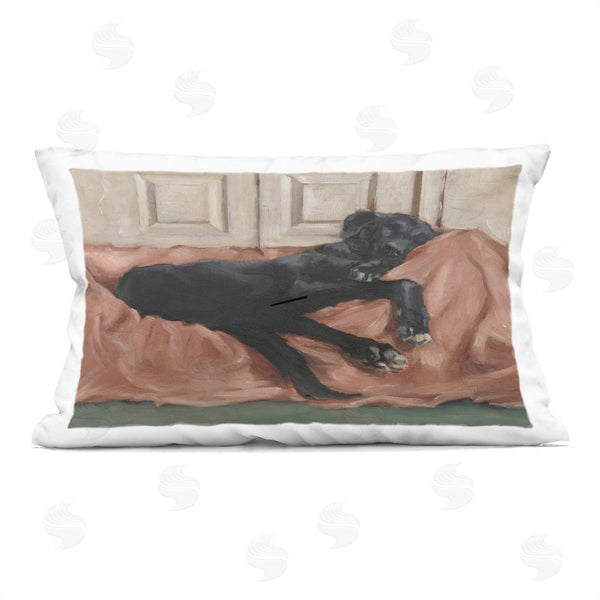 stupell industries Ethan Harper | Black Lab Dozing Off Printed Throw Pillow