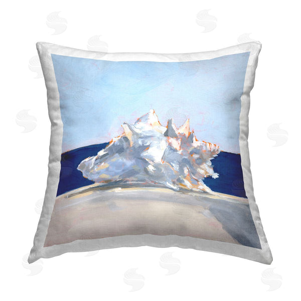 stupell industries Ethan Harper | Blue Modern Conch Shell Printed Throw Pillow