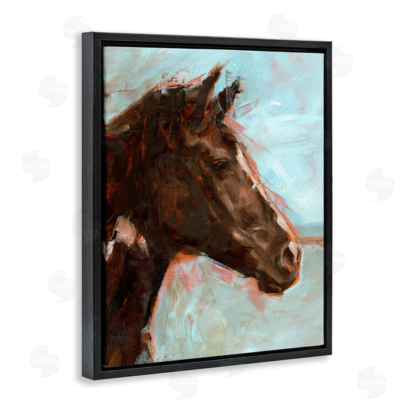 Stupell Industries Ethan Harper | Brown Horse On Blue