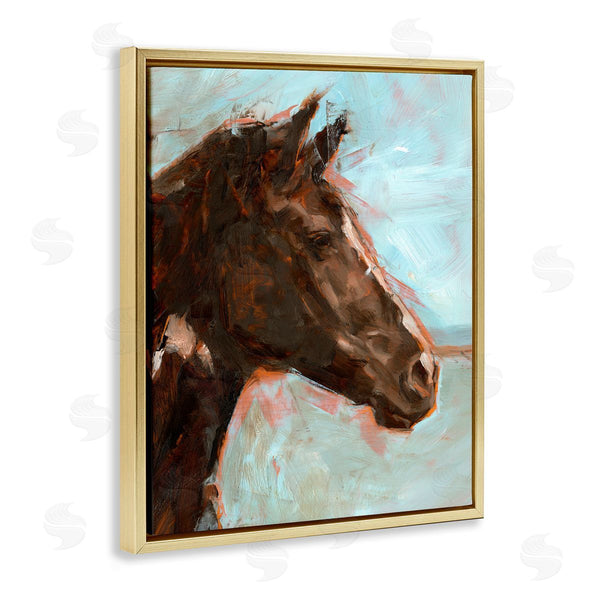Stupell Industries Ethan Harper | Brown Horse On Blue