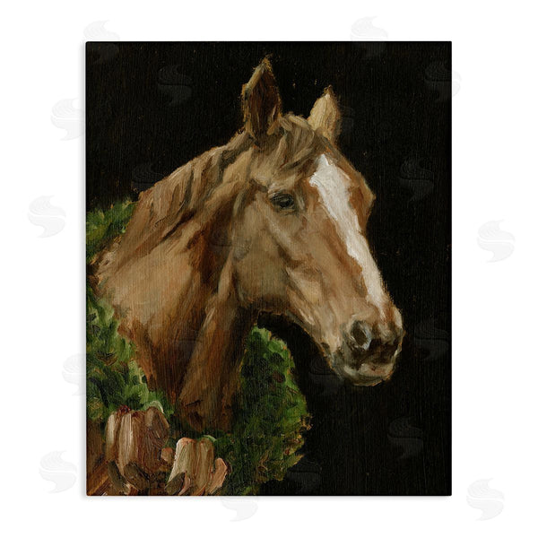 stupell industries Ethan Harper | Brown Horse with Seasonal Wreath