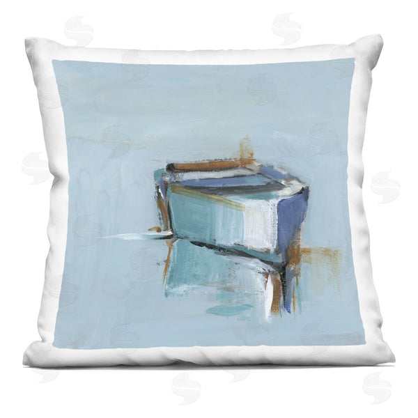 stupell industries Ethan Harper | Calm Water Reflection Boat Printed Throw Pillow