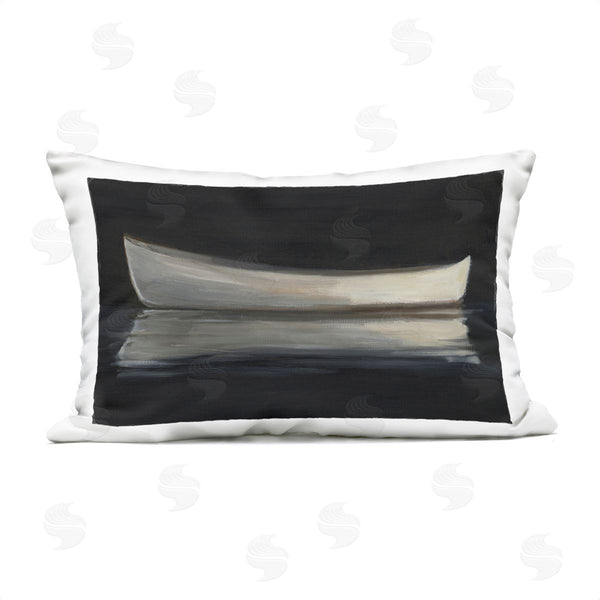 Stupell Industries Ethan Harper | Canoe Reflection On Black Printed Throw Pillow