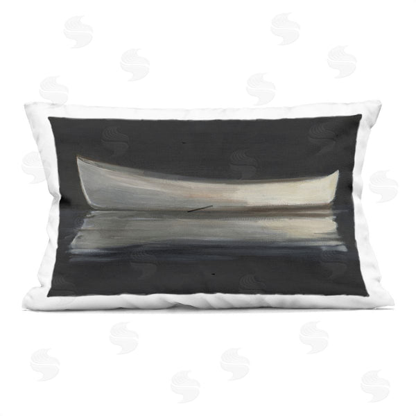 stupell industries Ethan Harper | Canoe Reflection on Black Printed Throw Pillow