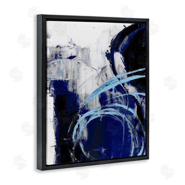 Stupell Industries Ethan Harper | Chaotic Blue Movements Indigo Abstract Design Wall Art