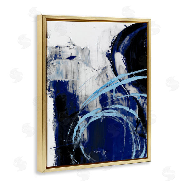 Stupell Industries Ethan Harper | Chaotic Blue Movements Indigo Abstract Design Wall Art