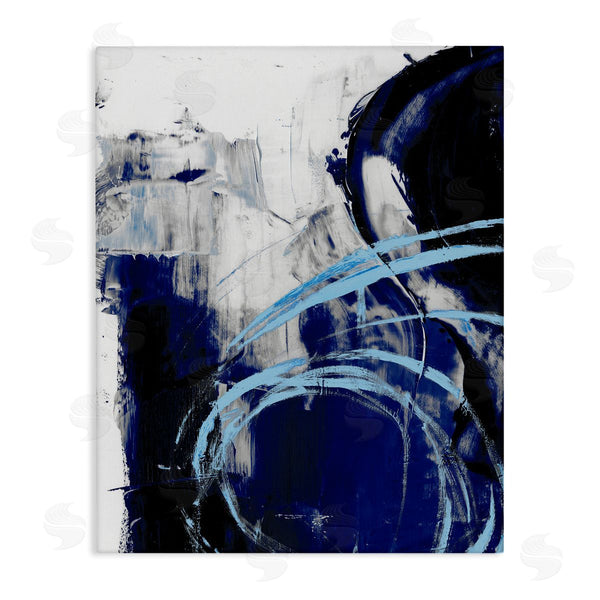 stupell industries Ethan Harper | Chaotic Blue Movements Indigo Abstract Design Wall Art