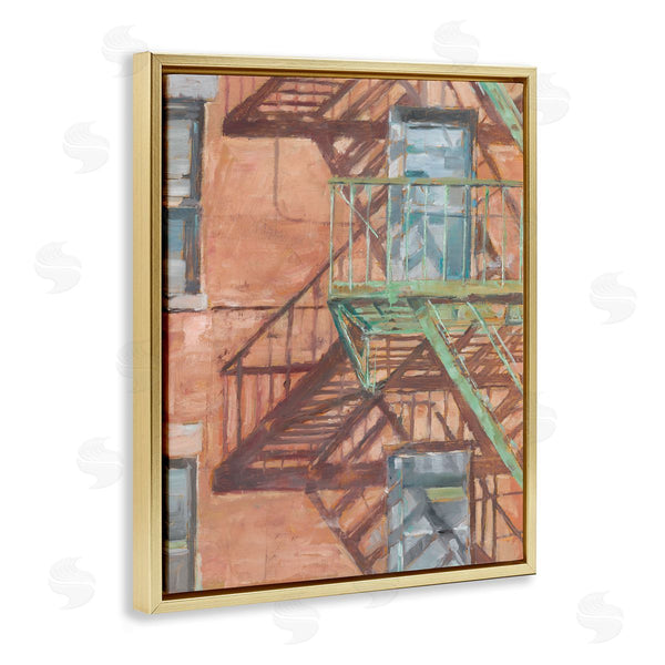Stupell Industries Ethan Harper | Cityscape Fire Escape Painting Wall Art