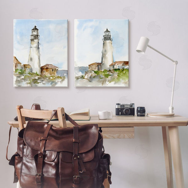 Stupell Industries Ethan Harper | Coastal Cliffside Lighthouse Study Wall Art