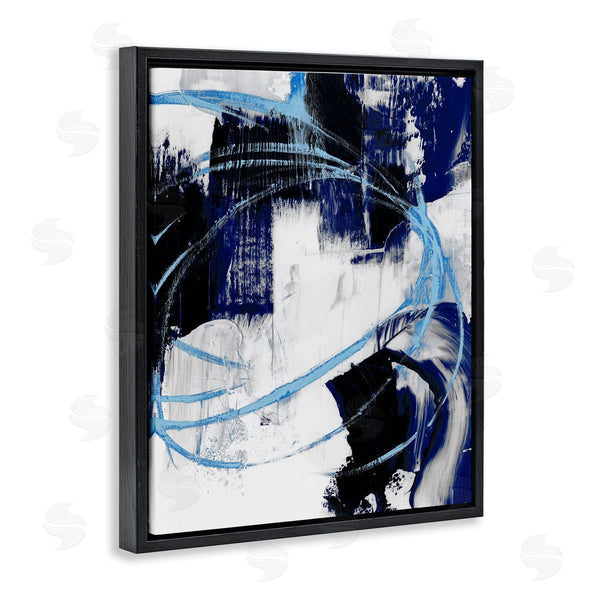 Stupell Industries Ethan Harper | Energetic Blue Indigo Line Abstraction Chaotic Shapes Wall Art