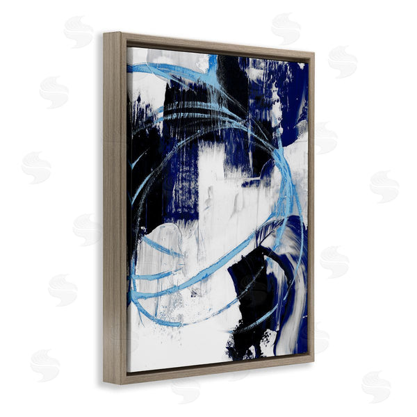 Stupell Industries Ethan Harper | Energetic Blue Indigo Line Abstraction Chaotic Shapes Wall Art