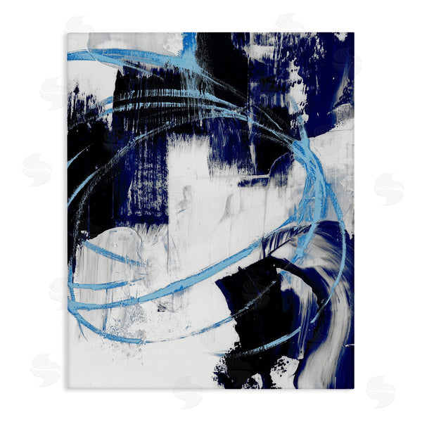 stupell industries Ethan Harper | Energetic Blue Indigo Line Abstraction Chaotic Shapes Wall Art