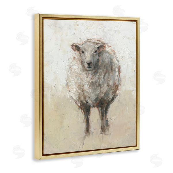 Stupell Industries Ethan Harper | Fluffy Sheep Beige Grey
