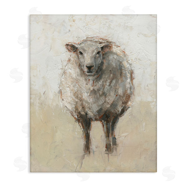 stupell industries Ethan Harper | Fluffy Sheep Beige Grey