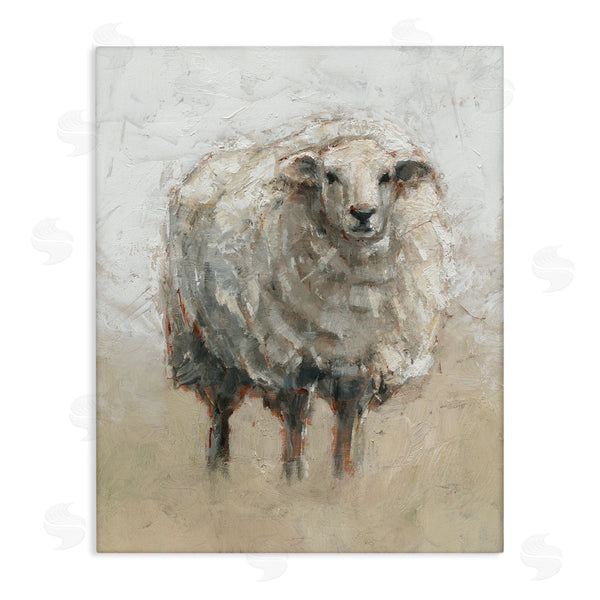 stupell industries Ethan Harper | Fluffy Sheep Grey Beige