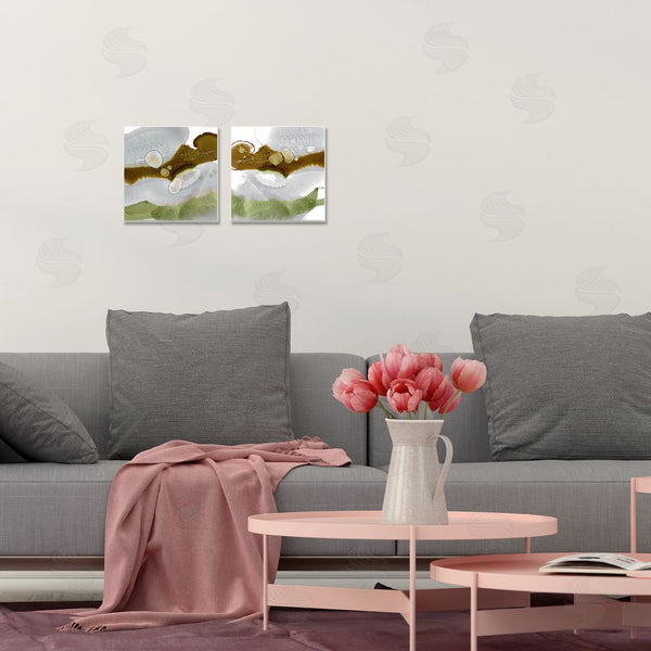 Stupell Industries Ethan Harper | Gold Green Liquid Abstract Paintings Wall Art