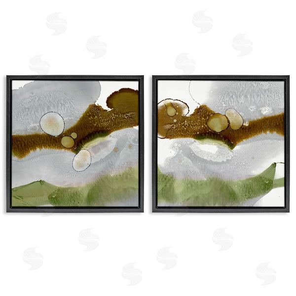 Stupell Industries Ethan Harper | Gold Green Liquid Abstract Paintings Wall Art