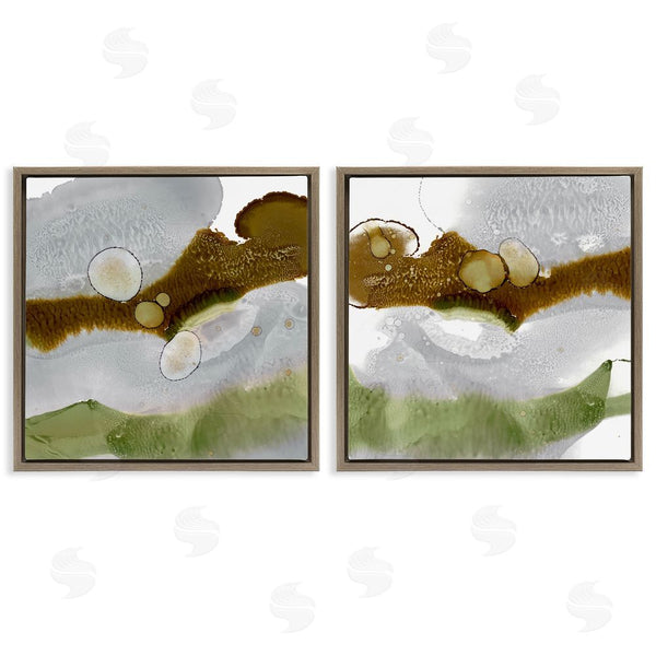 Stupell Industries Ethan Harper | Gold Green Liquid Abstract Paintings Wall Art