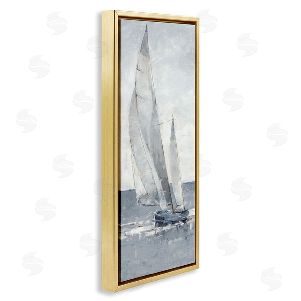 Stupell Industries Ethan Harper | Grey Sailboat Nautical Abstraction Wall Art