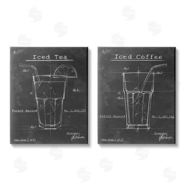 stupell industries Ethan Harper | Iced Coffee & Tea Diagram Wall Art