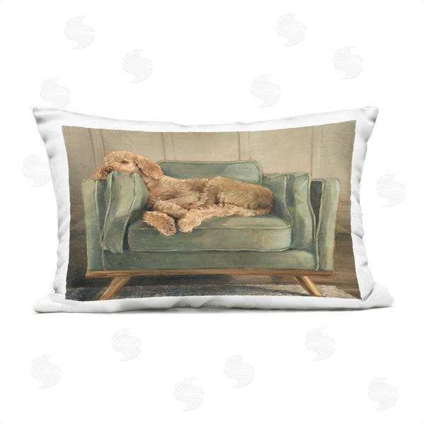 Stupell Industries Ethan Harper | Labradoodle Lounging On Sofa Printed Throw Pillow