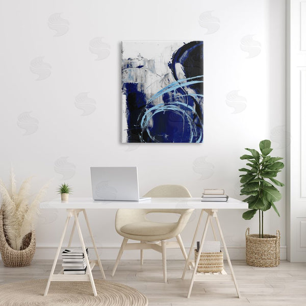 Stupell Industries Ethan Harper | Lively Indigo Blue Abstraction Chaotic Line Collage Wall Art