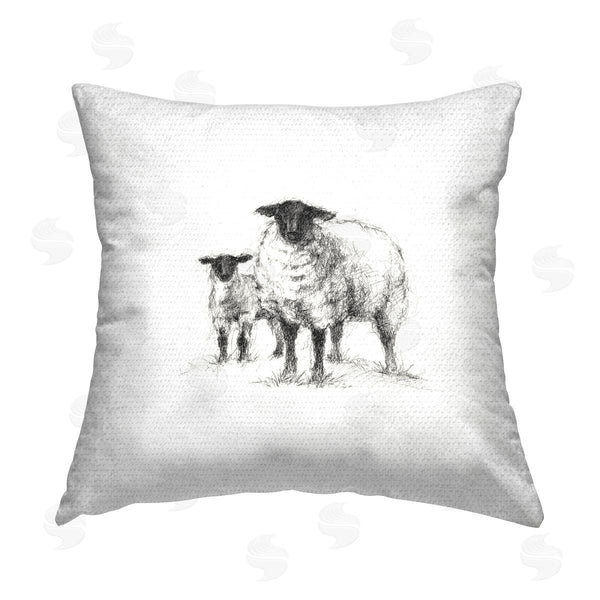 Stupell Industries Ethan Harper | Minimal Sheep & Lamb Printed Throw Pillow