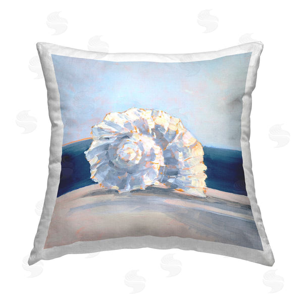 stupell industries Ethan Harper | Modern Blue Nautilus Shell Printed Throw Pillow