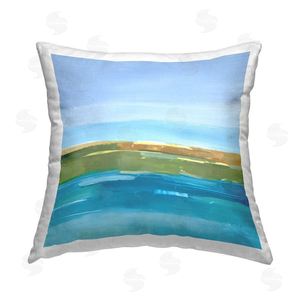 stupell industries Ethan Harper | Modern Ocean Landscape Printed Throw Pillow