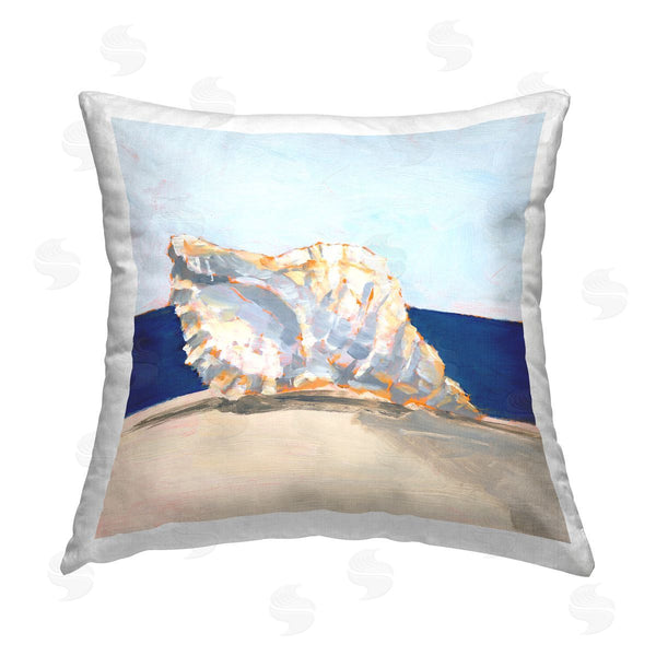 stupell industries Ethan Harper | Nautical Conch Still Life Printed Throw Pillow