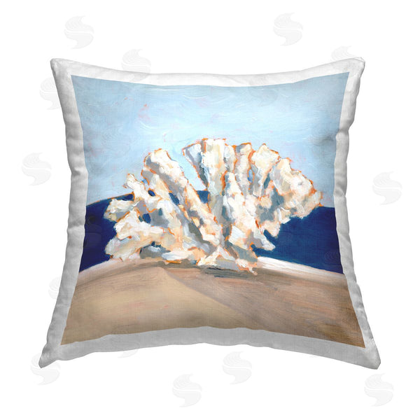 stupell industries Ethan Harper | Nautical Coral Still Life Printed Throw Pillow