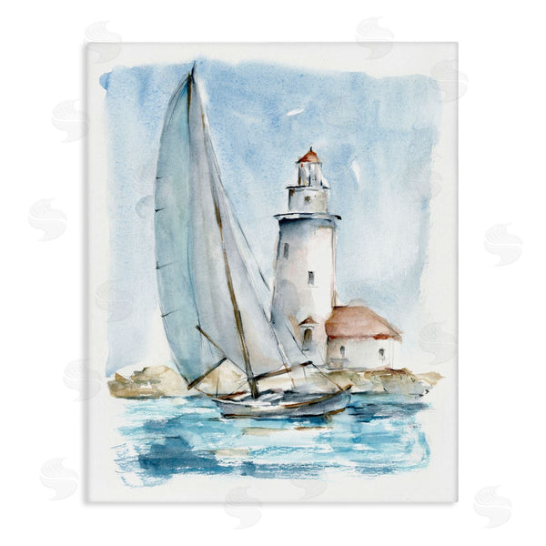 stupell industries Ethan Harper | Nautical Sailboat & Lighthouse