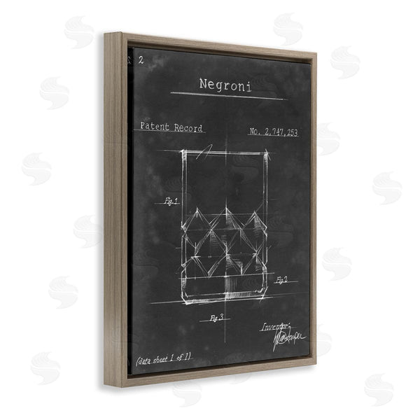 Stupell Industries Ethan Harper | Negroni Liquor Cocktail Glass Lines Diagram Blueprint Wall Art