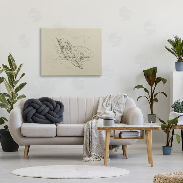 Stupell Industries Ethan Harper | Peaceful Resting Labrador Dog Pencil Sketch Drawing Wall Art