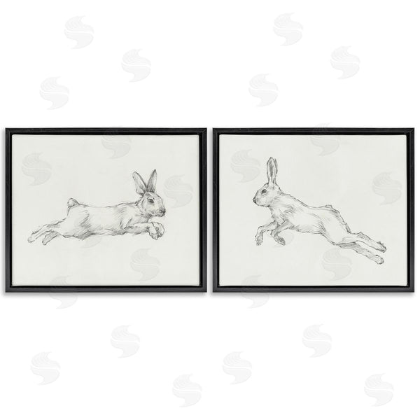 Stupell Industries Ethan Harper | Pencil Sketch Rabbit Jumping Wall Art