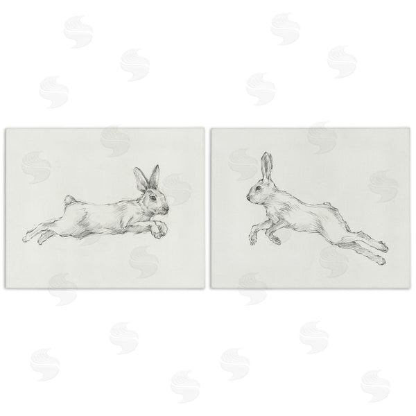 stupell industries Ethan Harper | Pencil Sketch Rabbit Jumping Wall Art