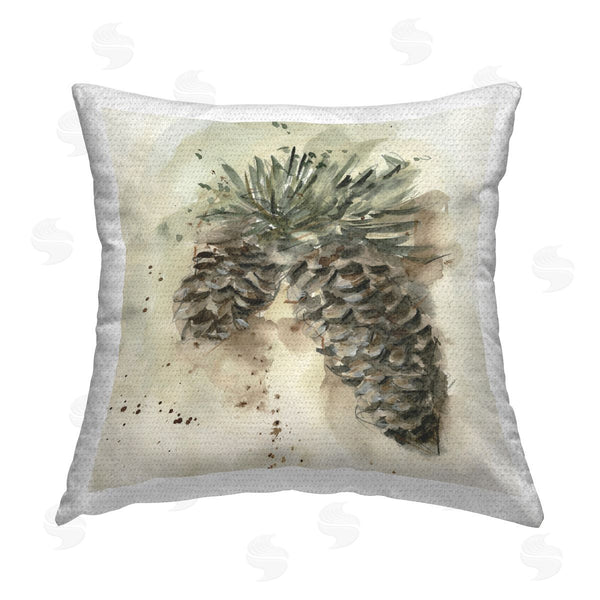 Stupell Industries Ethan Harper | Pine Cone Watercolor Printed Throw Pillow