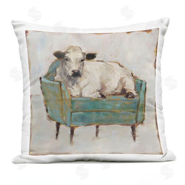 Stupell Industries Ethan Harper | Relaxing Cattle On Couch Printed Throw Pillow