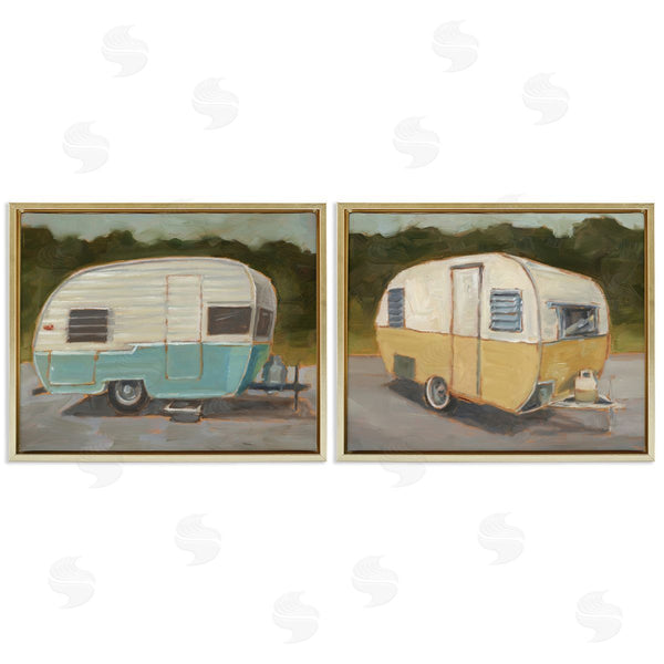 Stupell Industries Ethan Harper | Retro Campers Blue & Yellow