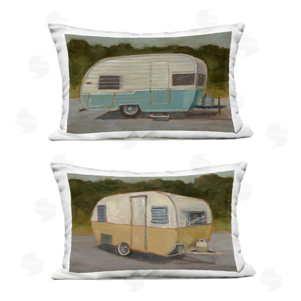 Stupell Industries Ethan Harper | Retro Campers Blue & Yellow Printed Throw Pillow Set