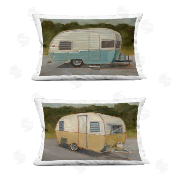 stupell industries Ethan Harper | Retro Campers Blue & Yellow Printed Throw Pillow Set