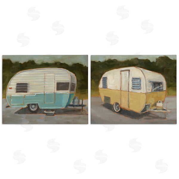 stupell industries Ethan Harper | Retro Campers Blue & Yellow