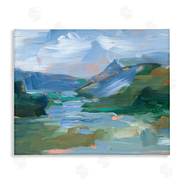 stupell industries Ethan Harper | River Through Mountains Abstract Scene Wall Art