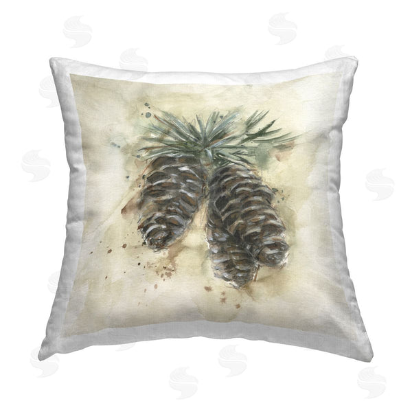 stupell industries Ethan Harper | Rustic Forest Pinecone Printed Throw Pillow