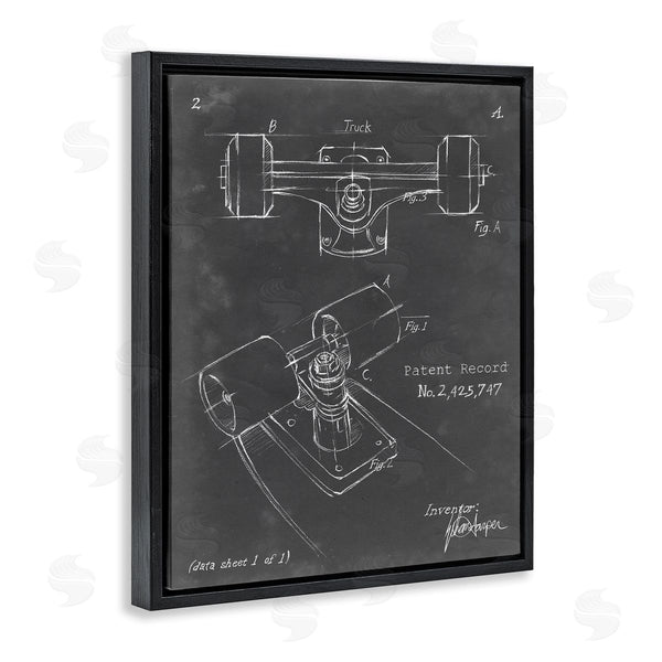 Stupell Industries Ethan Harper | Skateboard Truck Blueprint