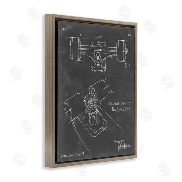 Stupell Industries Ethan Harper | Skateboard Truck Blueprint