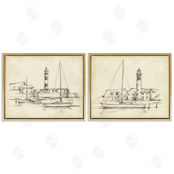 Stupell Industries Ethan Harper | Vintage Lighthouse Studies
